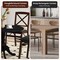 Costway Rustic Dining Table Wooden Dining Table with Round Tabletop & Curved Trestle Legs Natural/Walnut/Black/White/White&Walnut/White&Natural